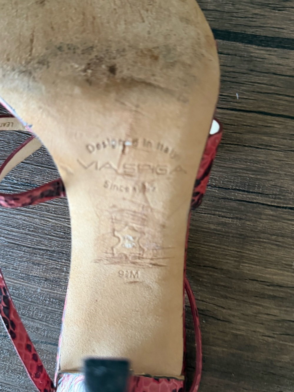 Via Spiga Pink Snake-Print Strappy Heeled Sandals - Picture 7 of 7